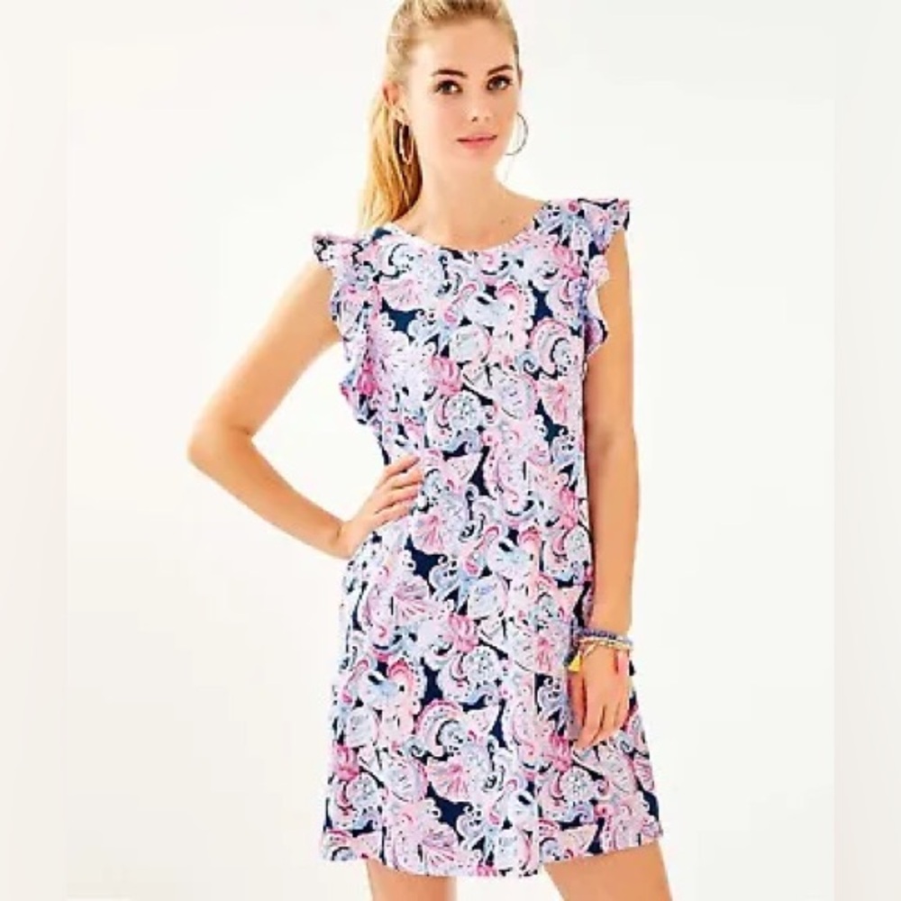 LILLY PULITZER DANI DRESS High Tide Navy Its For Shore size Small